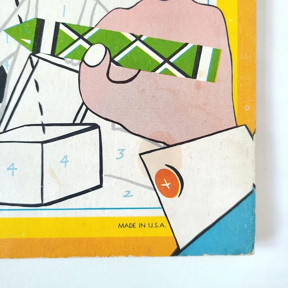 Vintage 1960s Childrens Color By The Numbers Coloring Activity Book Lowe Retro